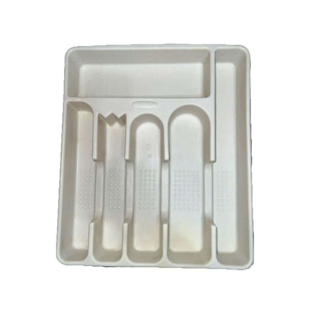 Vintage Rubbermaid 2925 Biege Silverware‎ Tray Drawer Organizer Spoon Fork Knife
